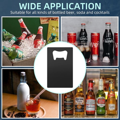 Yugada 200 Pcs Credit Card Bottle Opener Bulk, Stainless Steel Metal Card Beer Bottle Openers Wallet Bottle Opener DIY for Party Favor Wedding Favor Groomsmen Bridesmaid Gift (200 Pcs)