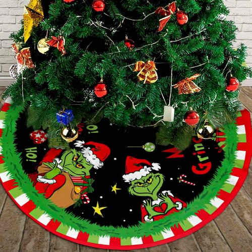 Christmas Tree Skirt 36 Inch Green Tree Skirt for Christmas Tree and Holiday Tree Ornament Holiday Party Home Christmas Tree Decor
