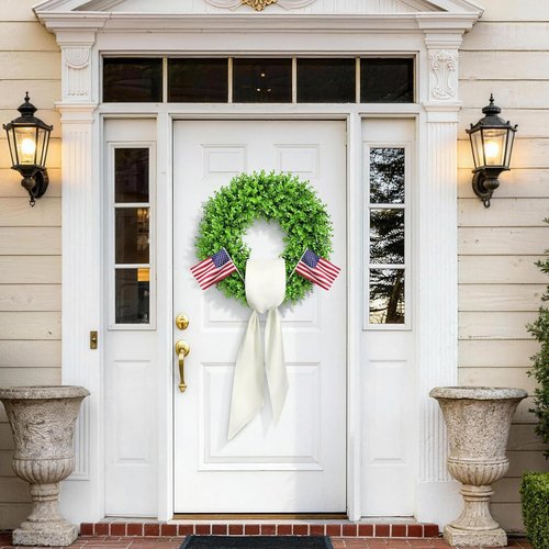 Boxwood Wreaths by [Brand Name] - Preserved 24" Front Door Decor | Elegant Summer Wreath