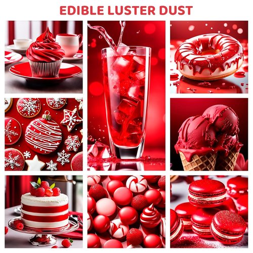 Cherrysea Luster Dust Edible - 15g Food Grade Shimmer Powder for Cakes, Cookies, and Cocktails