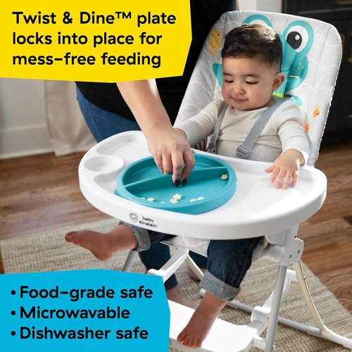 Baby Einstein Ocean Explorers High Chair - Compact Folding Design with Water Mat & 5-Point Harness for Ages 6 Months+