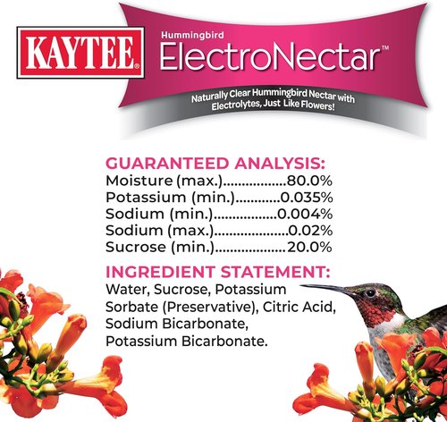 Kaytee Hummingbird ElectroNectar - Ready-to-Use Wild Bird Food, 64 Ounces for Vibrant Hummingbirds