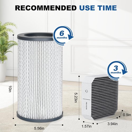 Filter Replacement Set Compatible with Molekule Air Purifier, 1pc H13 HEPA PECO-Filter + 2pcs Activated Carbon Pre-Filters