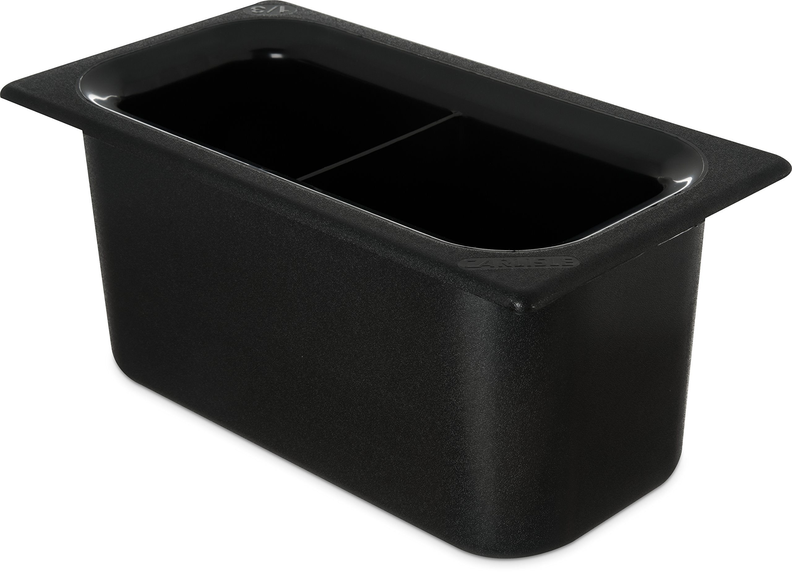 Carlisle FoodService Products CM110303 Coldmaster ABS Third-Size Divided Food Pan, 3.40 qt. Capacity, 12.68" x 6.89" x 6.01", Black