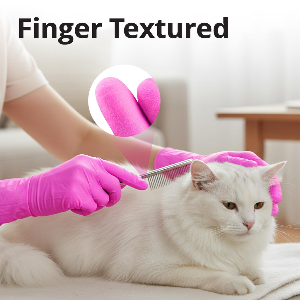SwiftGrip Pink Gloves Powder-Free Nitrile Gloves, 100ct Box - 3-Mil, Gloves Disposable Latex Free, for Kitchen, Cleaning, Estheticians, Hair Stylist - Pink/Fuchsia(Medium)