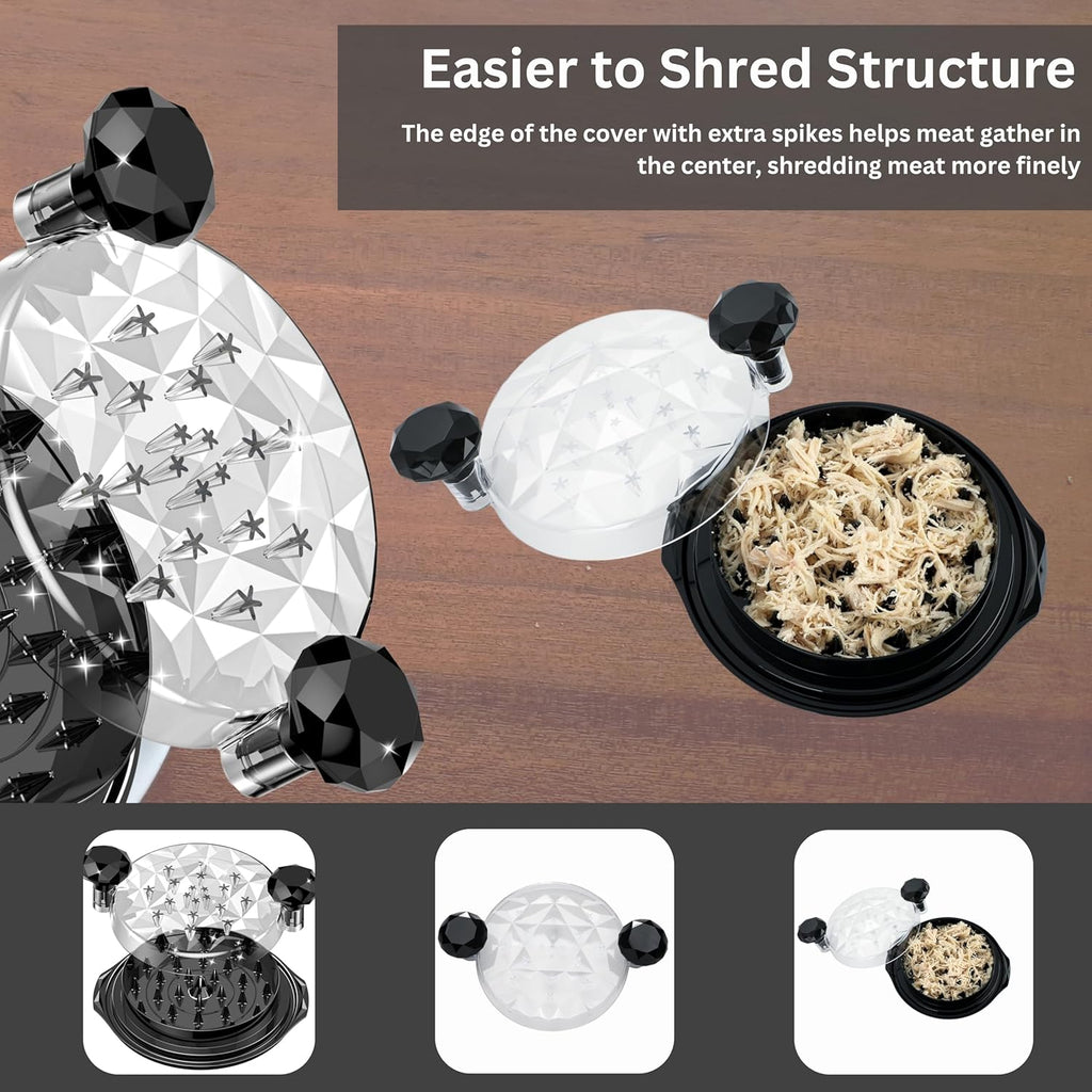 Skiennix Chicken Shredder - Eco-Friendly Large Meat Shredder Tool with Ergonomic Handle | BPA-Free, Black