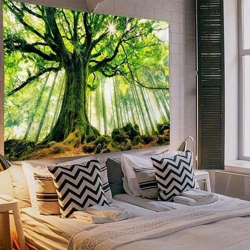 ENJOHOS Green Nature Tree Tapestry - Enchanted Forest Wall Hanging Decor | Large 90''L x 59''W for Bedroom & Living Room