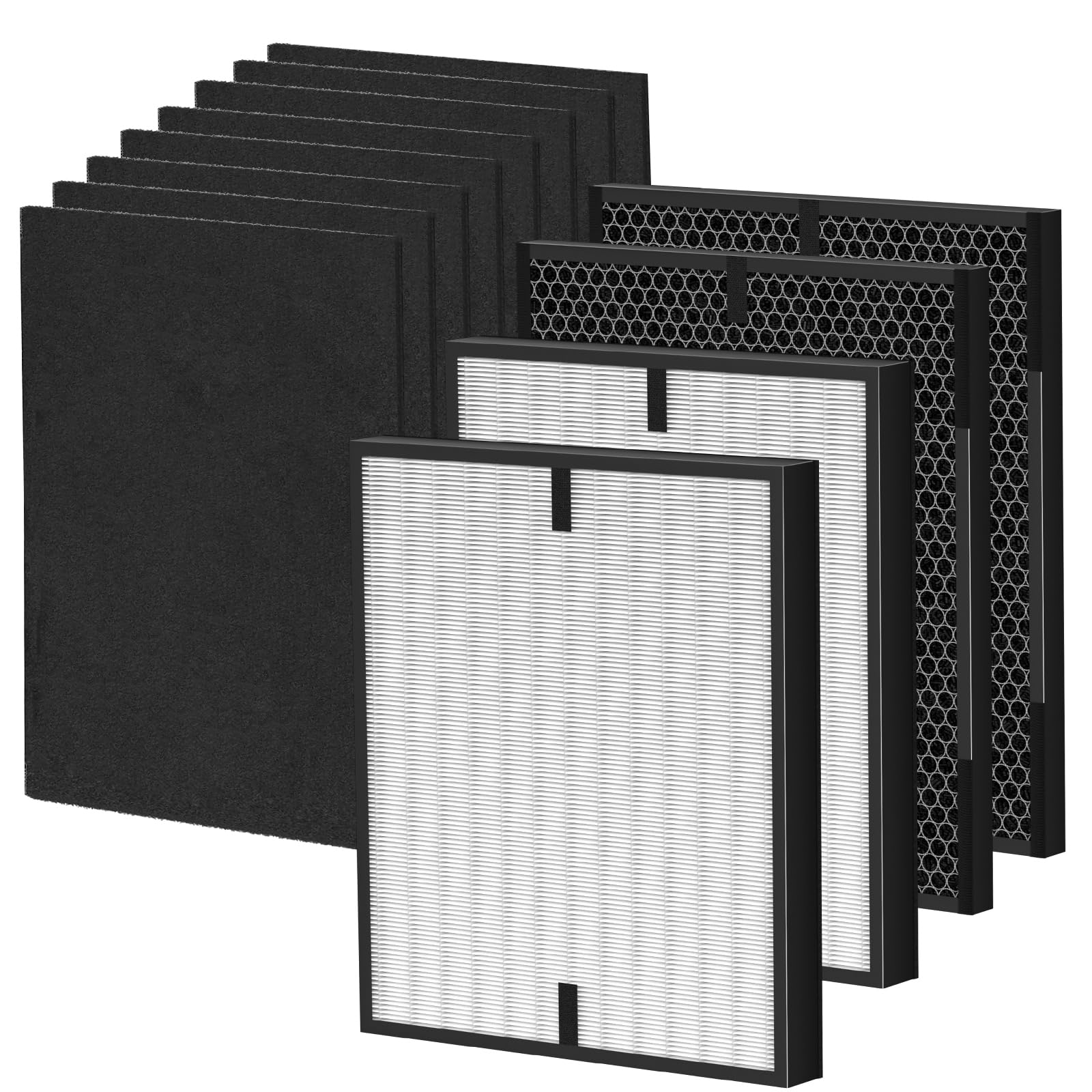 12 Pack 3000 Replacement Filters, Compatible with Air Doctor 3000, 3000M, 3000Pro Air Pur-ifier, 2 Air Filter + 2 Activated Carbon + 8 Carbon Pre-Filters