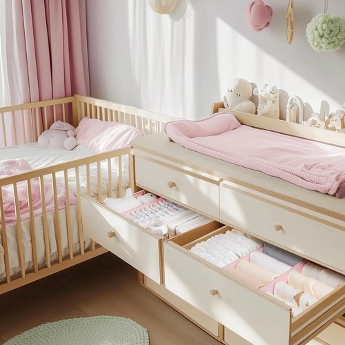 Criusia Drawer Organizer - 10 Pack Dresser Storage Bins for Baby Clothes & Underwear | Foldable Pink Dividers