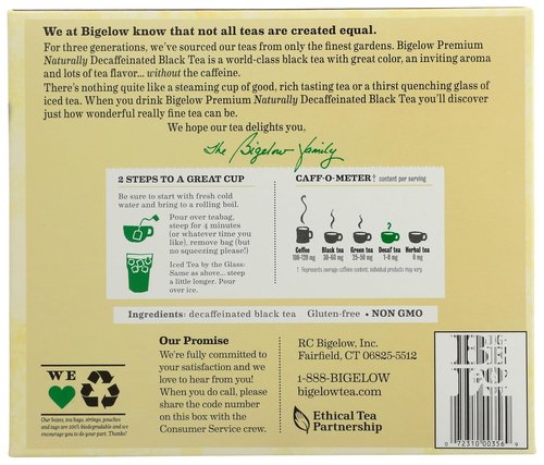 Bigelow Premium Decaffeinated Black Tea - 48 Individually Wrapped Tea Bags for a Smooth Flavor