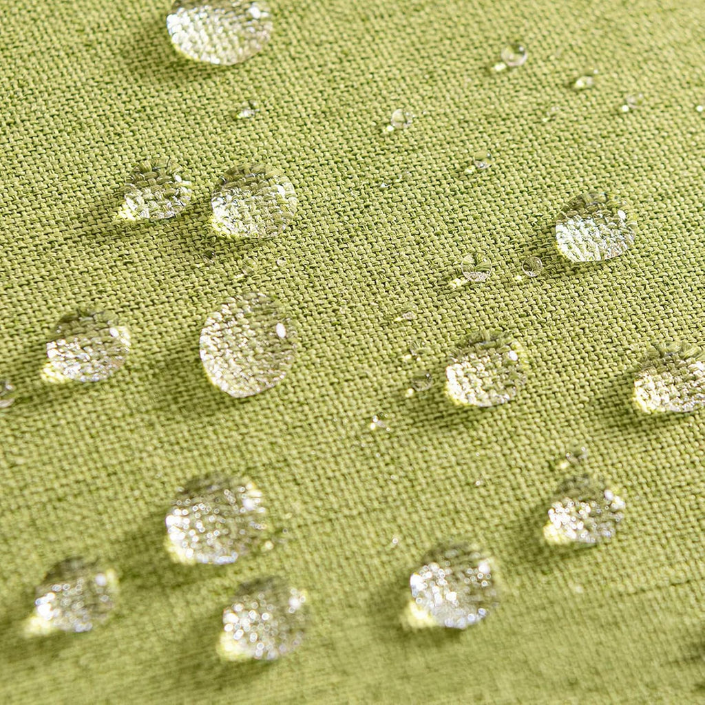 MIULEE Decorative Outdoor Throw Pillow Covers - Waterproof Faux Linen Cushion Cases | 20x12 Inch, Moss Green (Pack of 2)