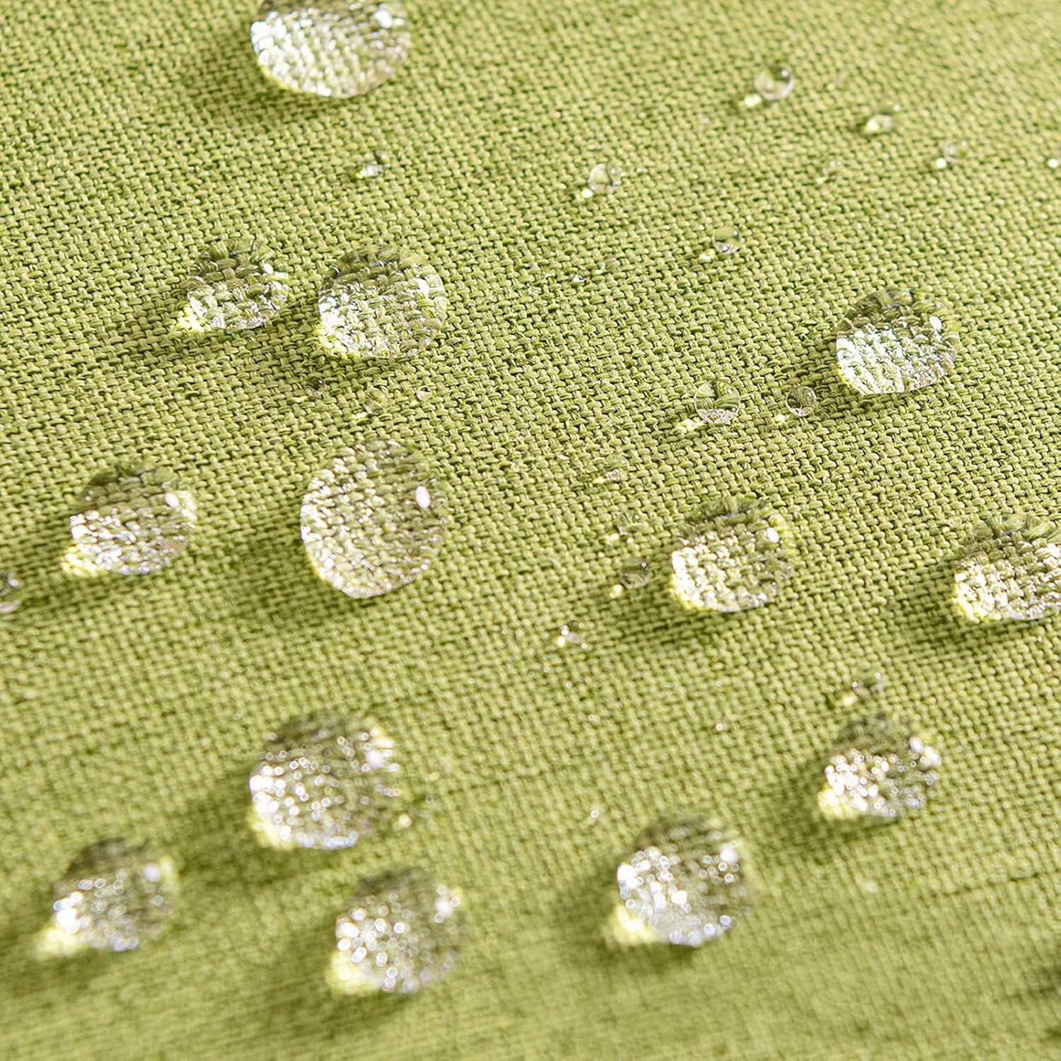 MIULEE Decorative Outdoor Throw Pillow Covers - Waterproof Faux Linen Cushion Cases | 20x12 Inch, Moss Green (Pack of 2)
