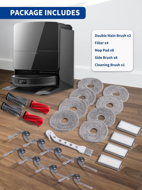 CHIKIXSON Saros 10R Replacement Parts & Accessories for Roborock Saros 10R Robot Vacuum, 24 Pack Quality Accessories for Better Cleaning Performance