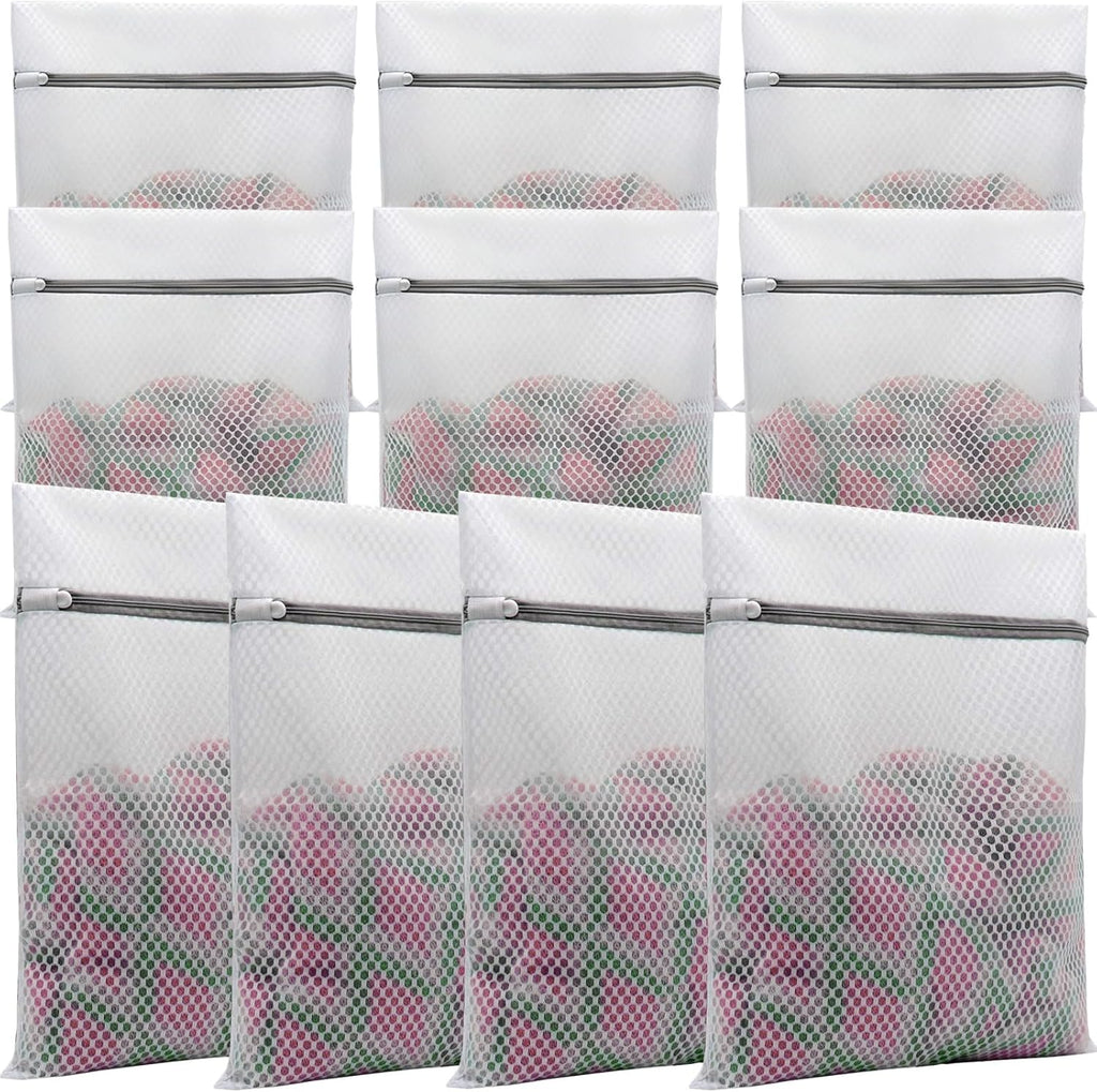Skiennix Laundry Bags - Premium Double-Layer Honeycomb Mesh for Delicates | 10 Pcs, 12 x 16 Inches