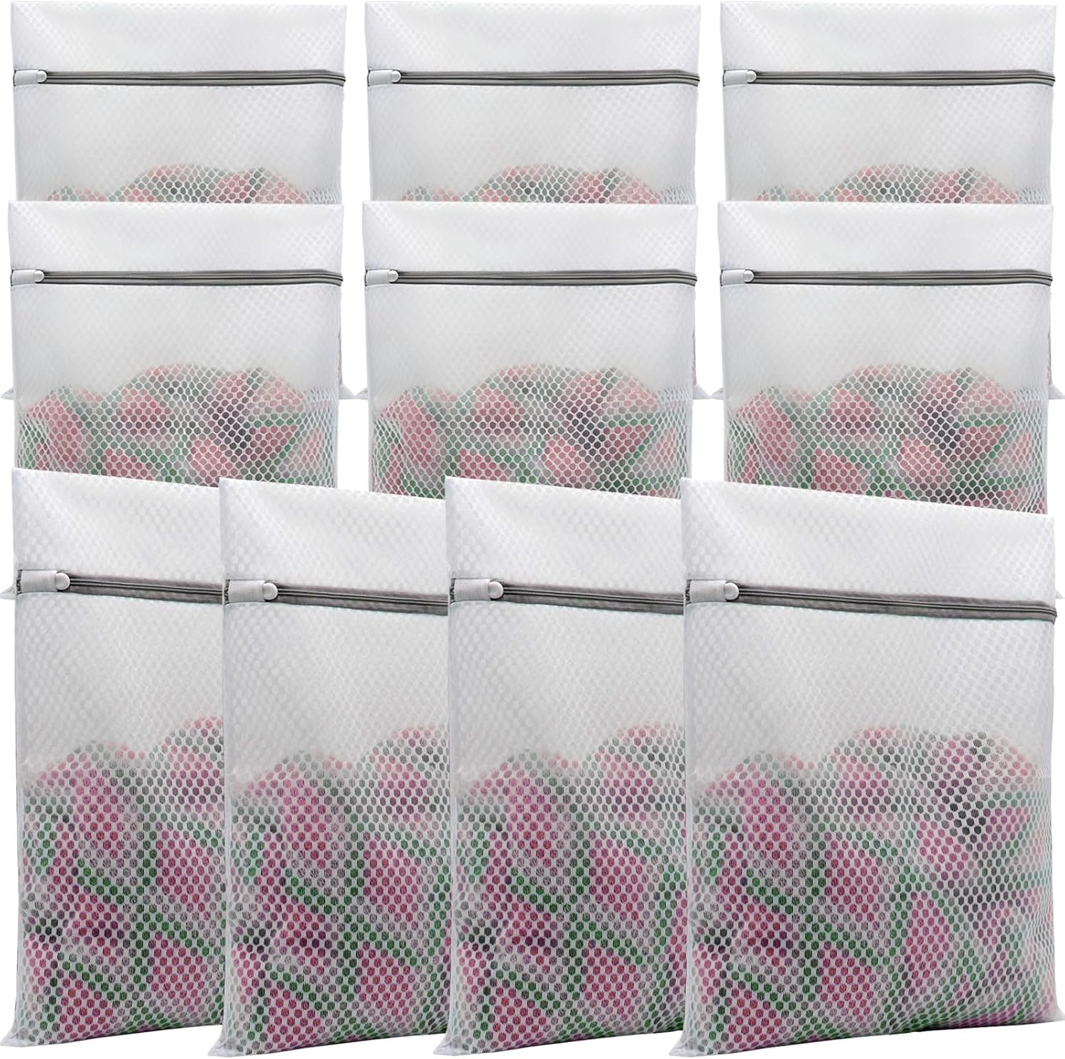 Skiennix Laundry Bags - Premium Double-Layer Honeycomb Mesh for Delicates | 10 Pcs, 12 x 16 Inches