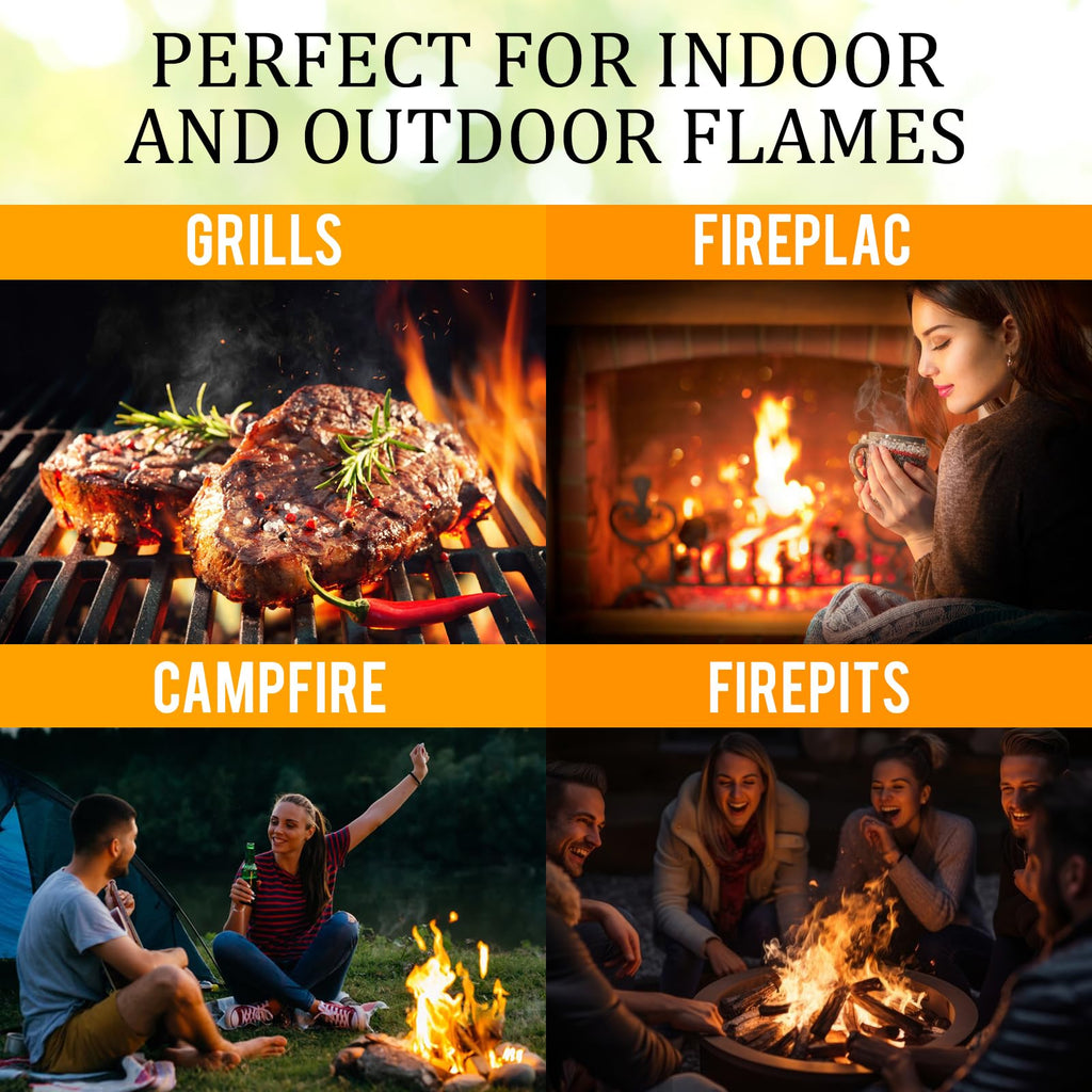 WiFER Mini Fire Stick with Fire Starter & Tongs, 4'' Kiln-Dried Pine Great Firewood for Wood Stoves, Tabletop Fire Pit, BBQ Grill, Pizza Oven, Solo Stove Accessories, BBQ Accessories, 10 lb Box