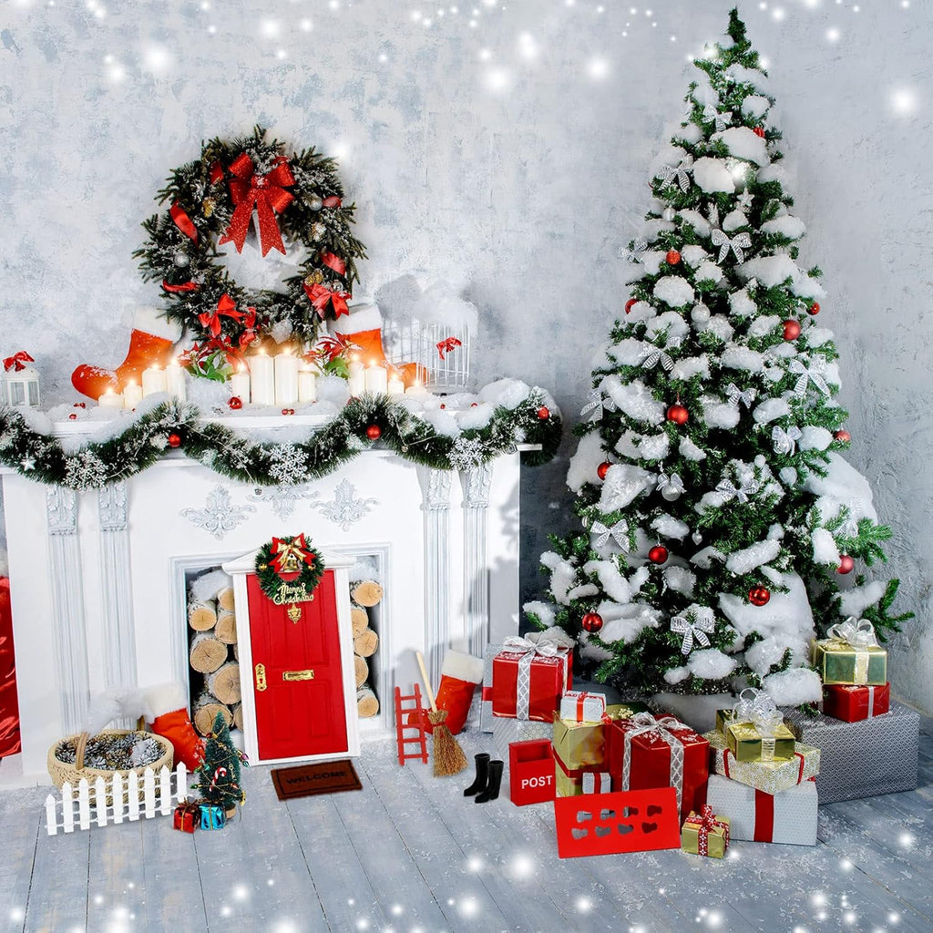 Skiennix Christmas Elf Fairy Doors - Enchanted Miniature Wooden Decorations for Outdoor Xmas Decor | 20 Pcs Set