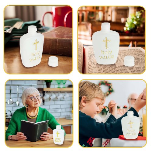 60 Pcs Holy Water Bottles Bulk, 2oz Small Holy Water Bottle Plastic Holy Water Empty Containers Reusable for Catholic Church Baptism Baby Shower First Communion Holy Week Activities or Daily Prayer