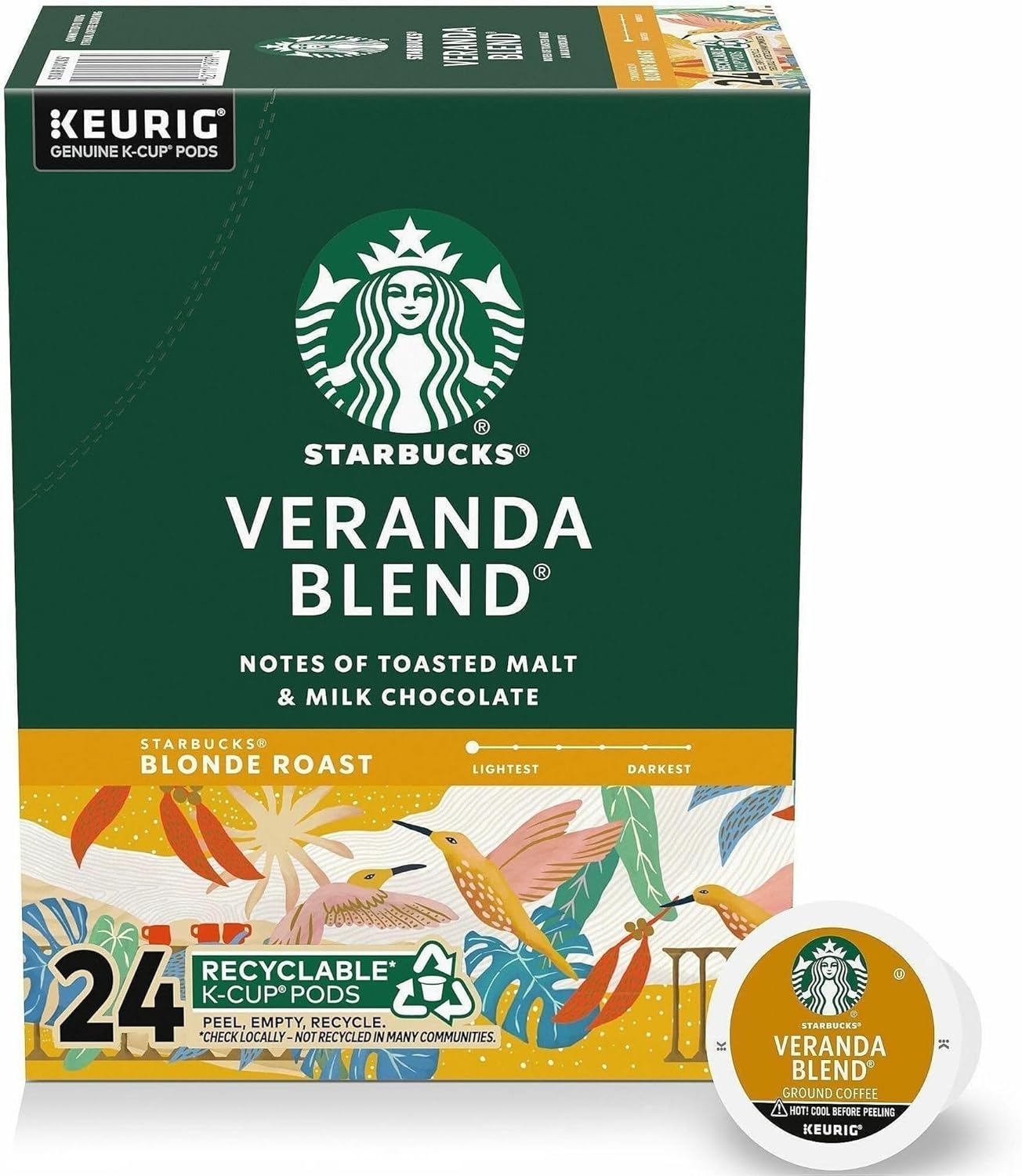 Starbucks® Veranda Blend Single-Serve K-Cup® Coffee Pods - Carton of 24