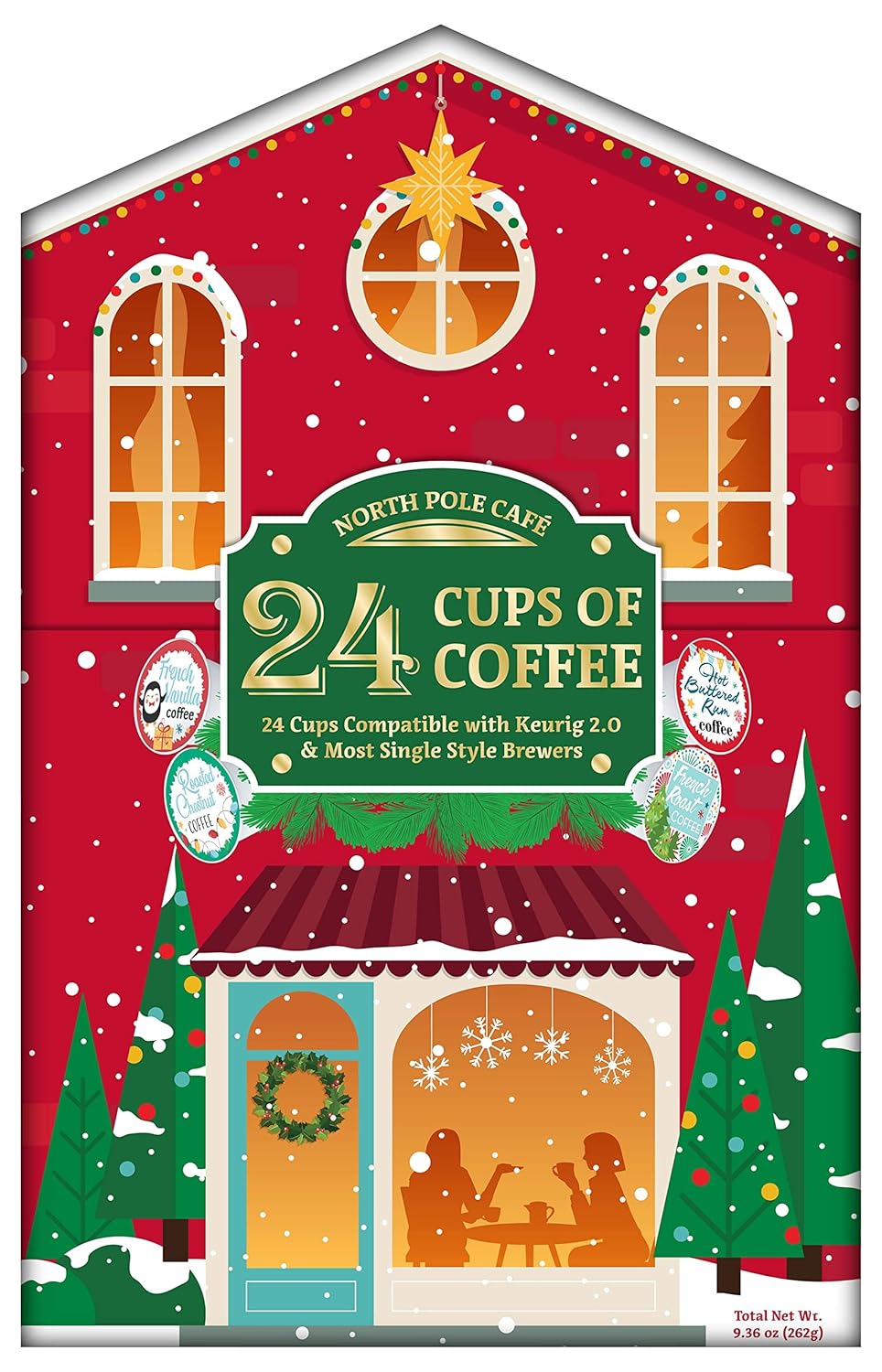 Skiennix Holiday Coffee Advent Calendar - 24 Premium Single-Serve 100% Arabica Flavored Coffees