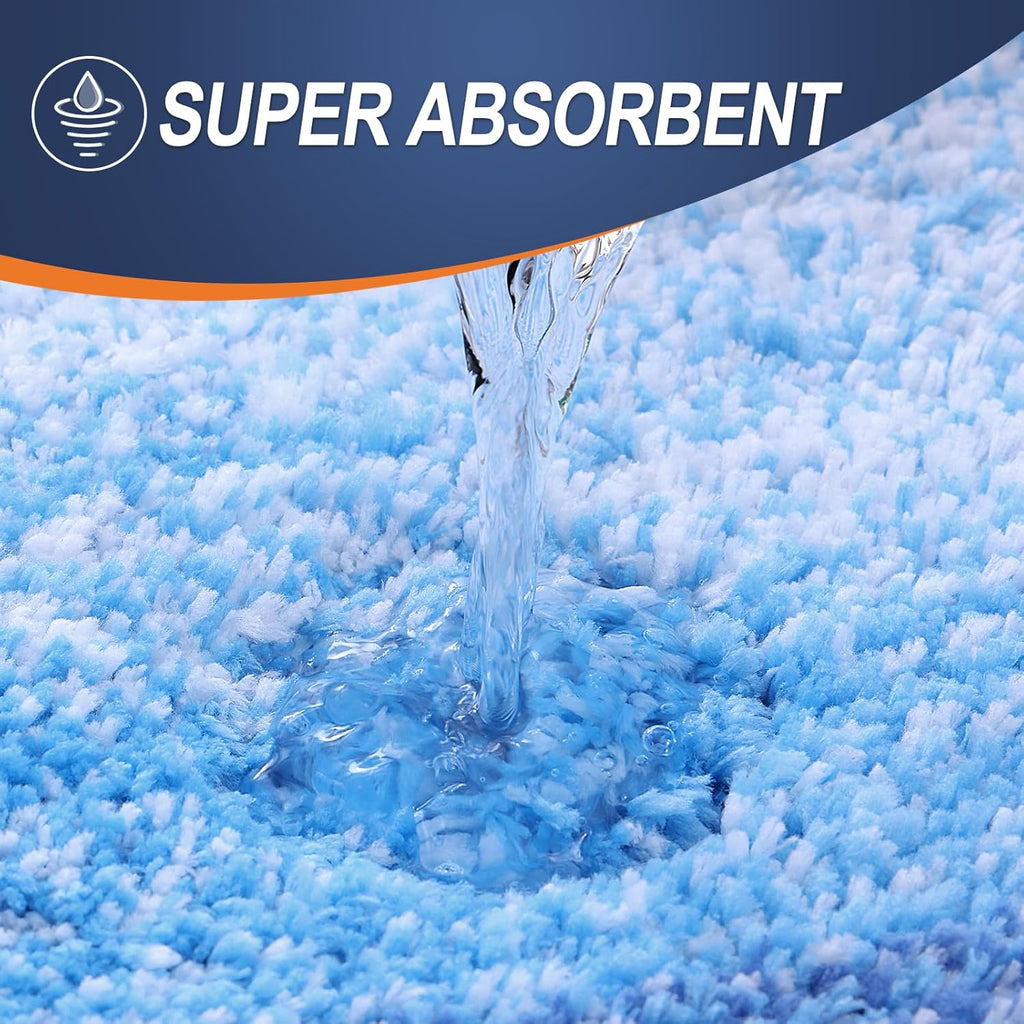 OLANLY Bathroom Runner Rug Mat - Extra Soft Microfiber, Quick Dry, 44x24, Light Royal Blue