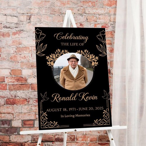 Editable Celebration of Life Welcome Sign - Personalized Memorial Poster for Funeral Service