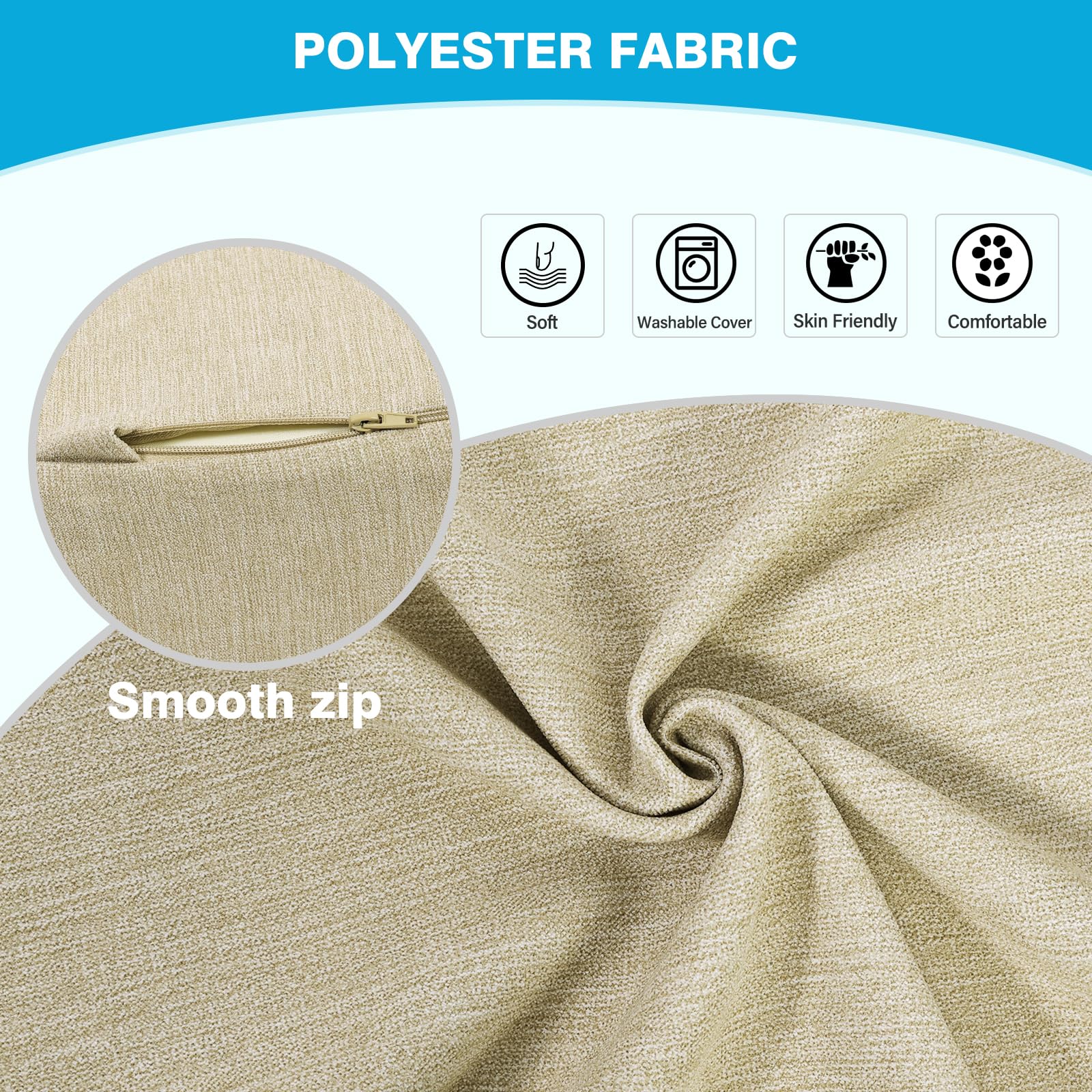 TANYOO Back Support Pillow for Recliner Dual Layer Lumbar Support Pillow with Gel Memory Foam Ergonomic Orthopedic Lumbar Cushions for Elderly Lower Back Pain Relief Washable Cover Khaki