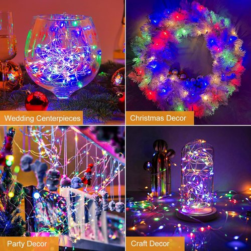 Btfarm 12 Pack Fairy Lights - Battery Operated 20 LED Twinkle String Lights | Waterproof Mini Silver Wire for Mason Jars & Wedding Decor