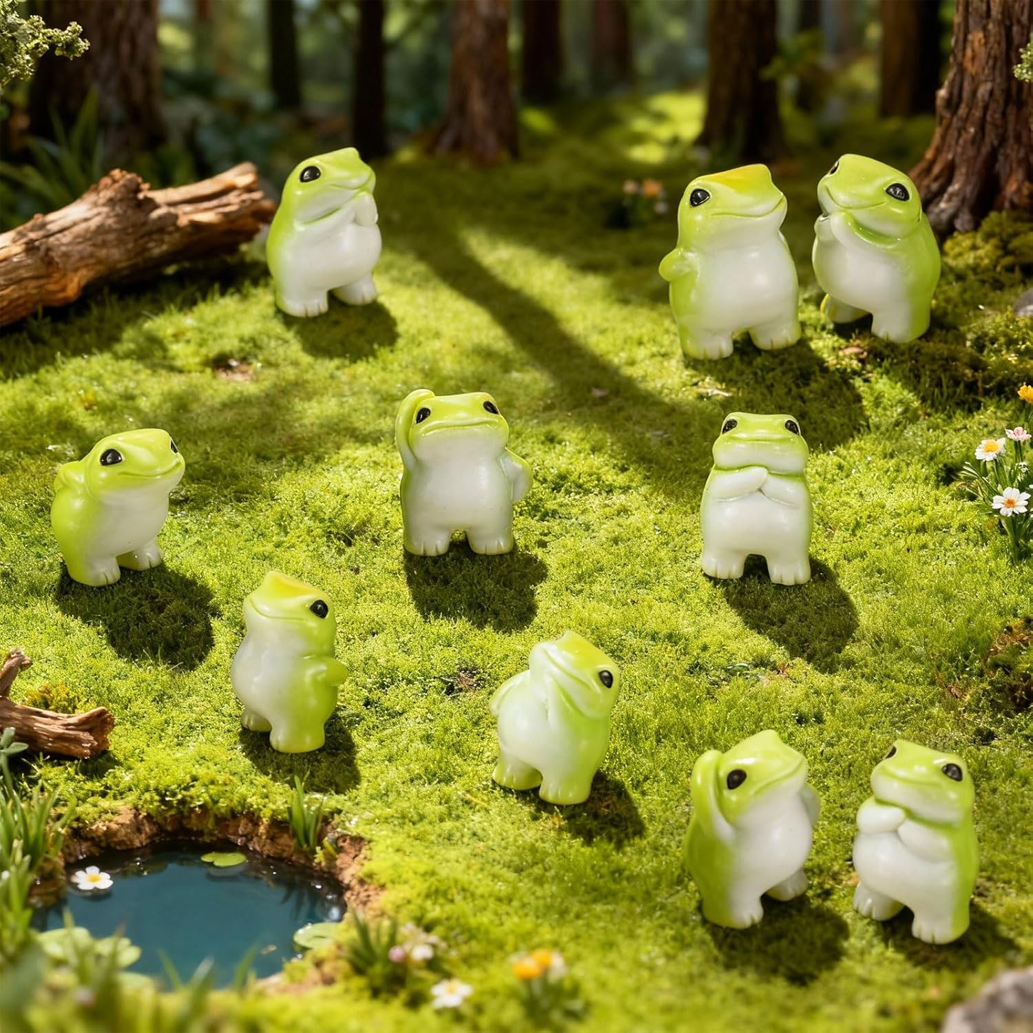 Novabright Mini Resin Frog Figurines - 30 Pcs Cute Statues for Home & Fairy Garden Decor