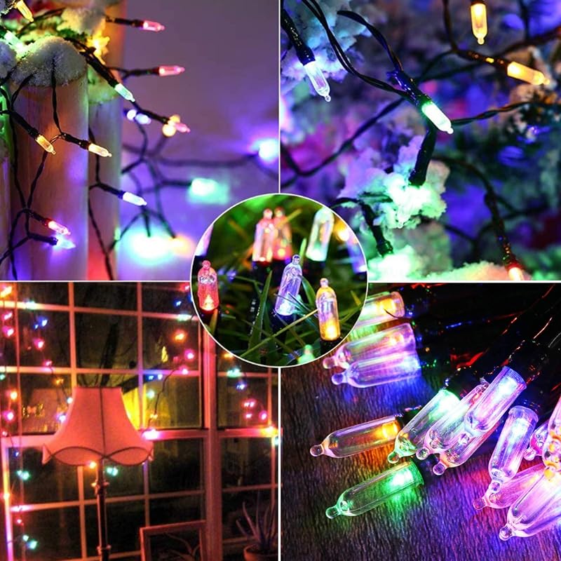 20ft Battery Powered Outdoor String Lights with Remote Timer, IP65 Waterproof, Multicolor LEDs (Variation: Multicolor+4)