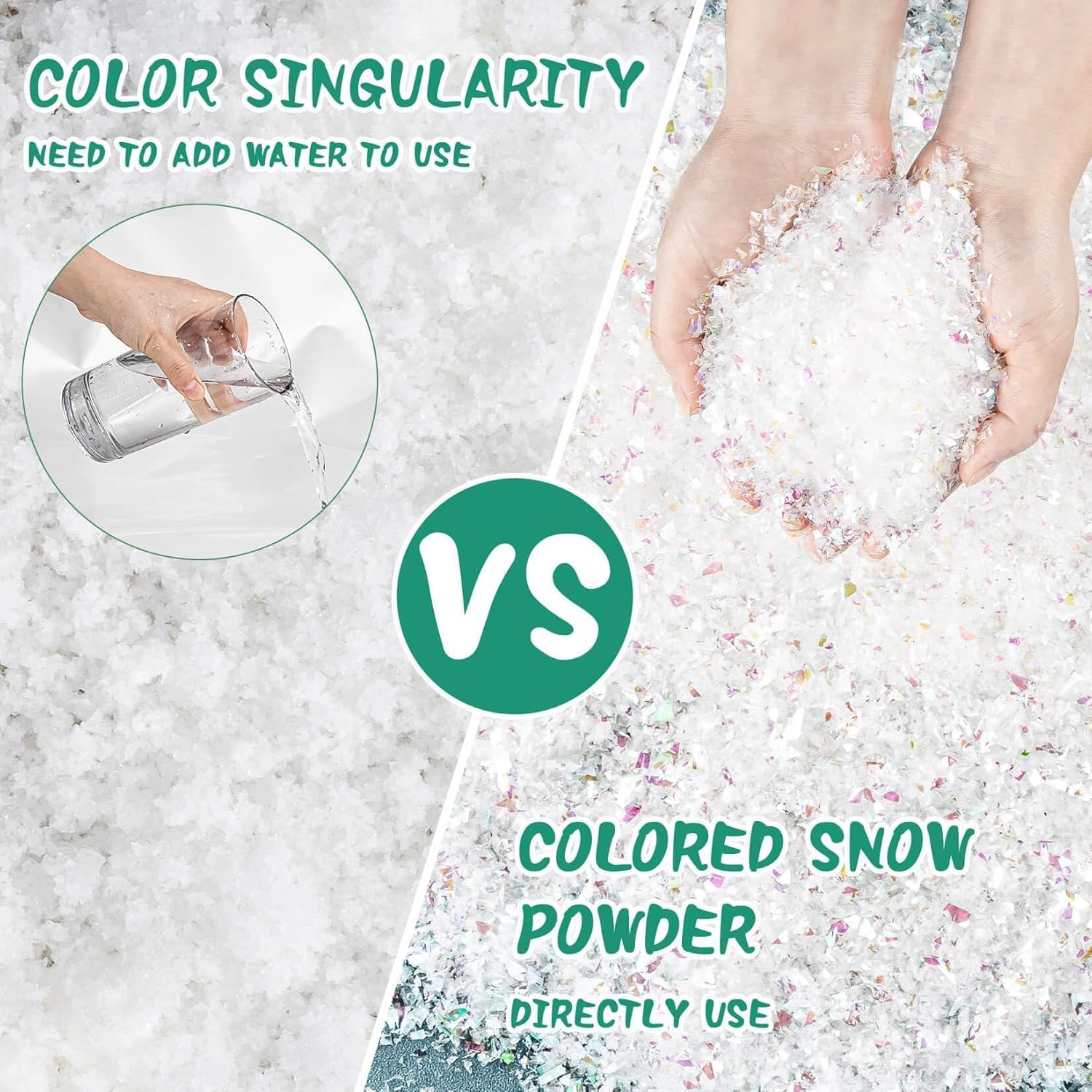 Sukh Fake Snow for Crafts - 7 Oz Instant White Snow for Holiday Decor & Christmas Displays