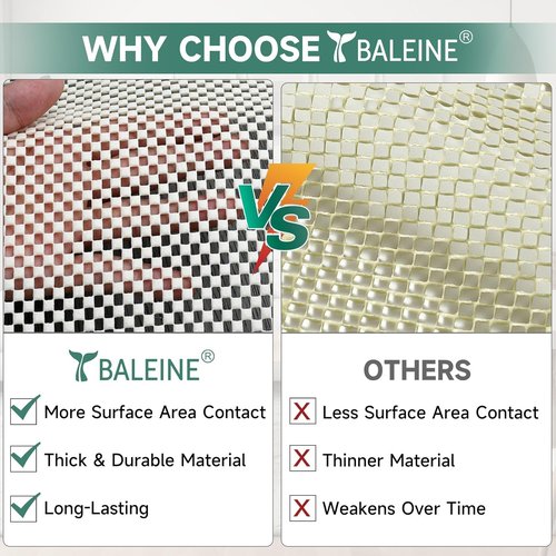 BALEINE Non-Slip Rug Pad - Extra Thick Gripper for Hardwood Floors | 8'x10' Carpet Mat