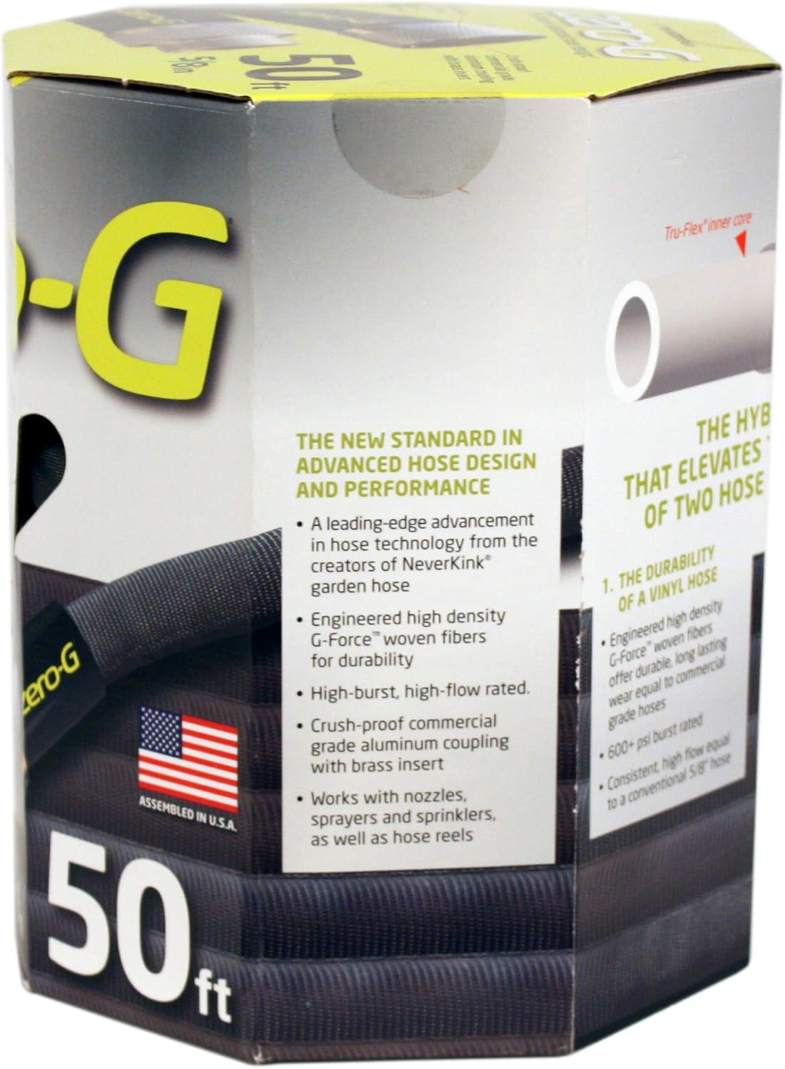 Zero-G 4001-50 Garden Hose - Lightweight, Ultra Flexible, Kink-Free - 5/8-Inch x 50-Feet