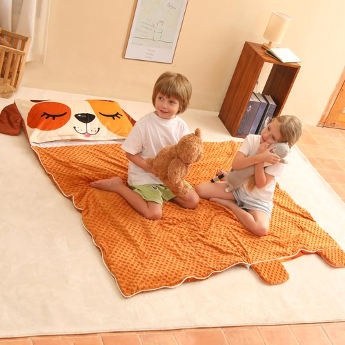 Wbesty Toddler Nap Mat for Kids Sleeping Mat Napping Mats Slumber Bags Foldable and Portable for Boys Girls Kindergarten Daycare Travel Camping,Dog Style