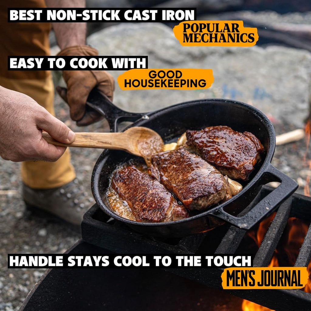 Stargazer 10.5-Inch Cast Iron Skillet - Premium Seasoned Frying Pan for Grilling, Searing & Baking