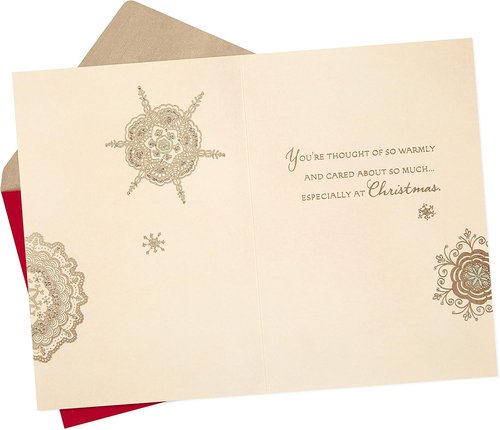 Hallmark Christmas Card - Thinking of You Design with Snowflakes | Perfect for Holiday Greetings