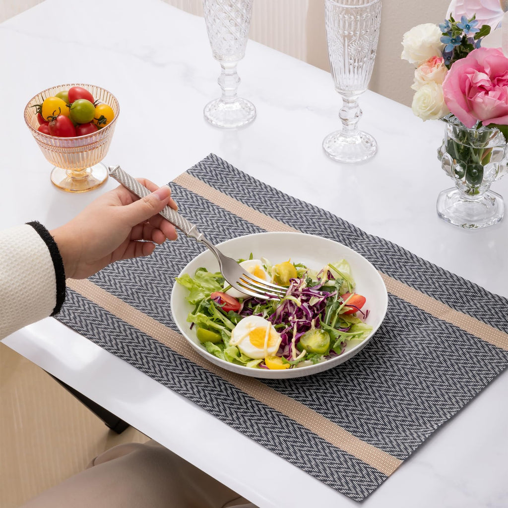 ZYPB 16-Piece Premium Silverware Set, Roman Rope-Pattern Flatware Crafted in 18/10 Stainless Steel, Elegant Silver Cutlery Set Service for 4, Heavy Duty Tableware with Mirror Polish, Dishwasher Safe