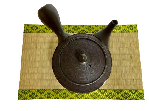 Japanese Kyusu tokoname Clay Teapot 15.5 fl.oz. Pine Bark Pattern with Flower Water Tree Pattern SHUNJUU from Japan F23zj504