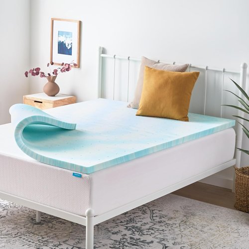 Linenspa 2 Inch Gel Memory Foam Mattress Topper - California King Size | Cooling & Pressure Relieving, CertiPUR Certified