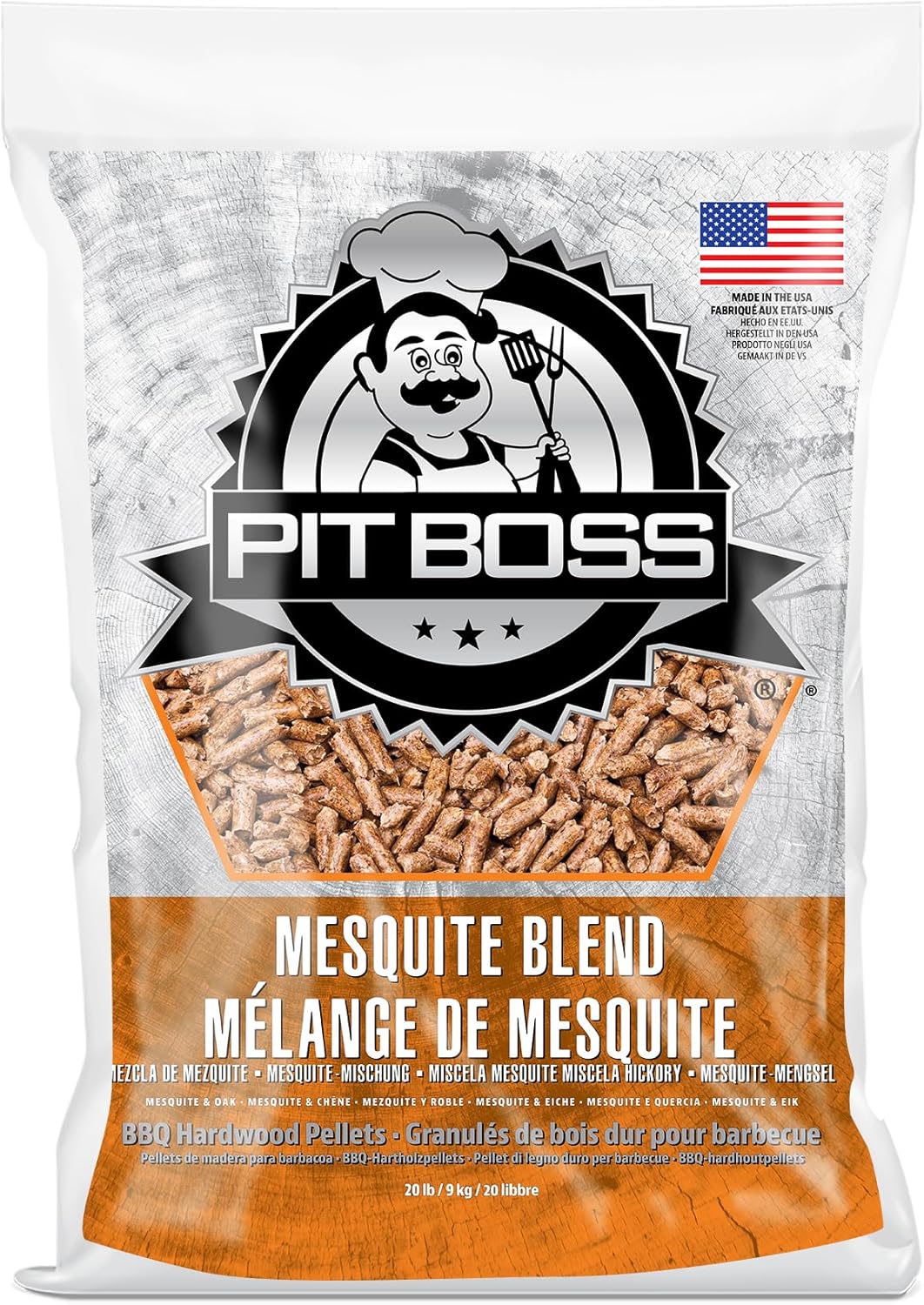 Pit Boss 100% All-Natural BBQ Hardwood Pellets - Mesquite Blend | 20 lbs. for Grilling & Smoking