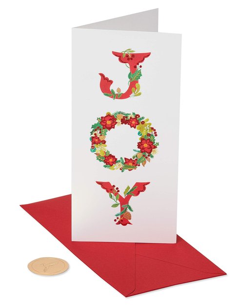 Joy Wreath Holiday Boxed Cards, 16-Count