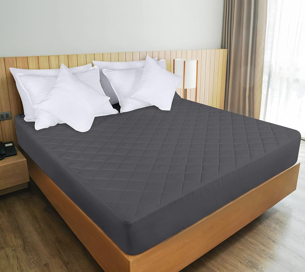 Utopia Bedding Quilted Fitted Mattress Pad - Full Size Deep Pocket Protector | Machine Washable Grey