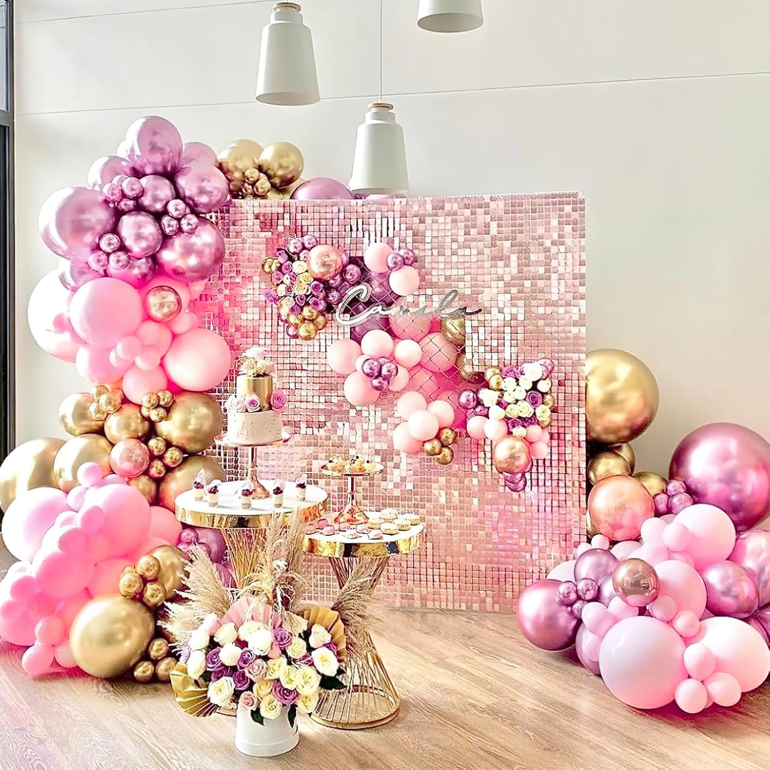 PartyWoo Metallic Pink Balloons - 50 Pcs 12 Inch | Perfect for Wedding & Birthday Decorations