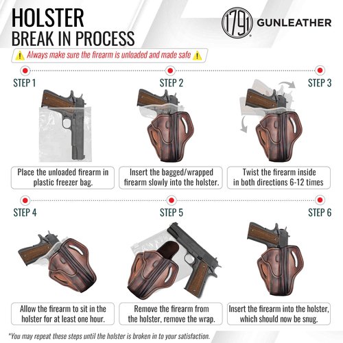 1791 Gunleather 1911 Holster, Right Hand OWB Leather Gun Holster for Belts fits All 1911 Models with 4" and 5" Barrels (Signature Brown)