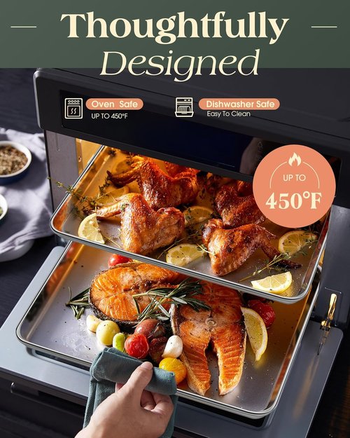 Commercial Grade Baking Sheet Set by [Brand Name] - Stainless Steel Nonstick Cookie Sheets | 18 x 13 Inch Heavy Duty & Warp Resistant