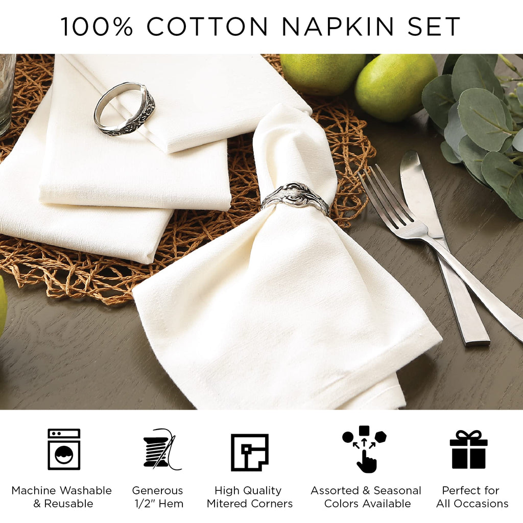 DII Buffalo Check Collection, Classic Farmhouse Cloth Napkin Set, 20x20, Pink & White, 6 Piece