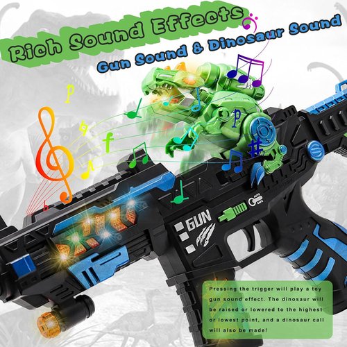 DaoDaoZhu Dinosaur Light-Up Toy Gun - Fun Sound Effects for Kids | Perfect for Halloween & Birthdays (Ages 3-7)
