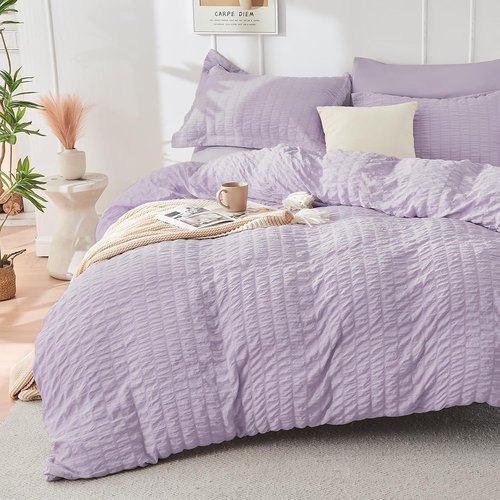 HYMOKEGE Lavender California King Comforter Set - 7-Piece All-Season Luxury Bedding Ensemble