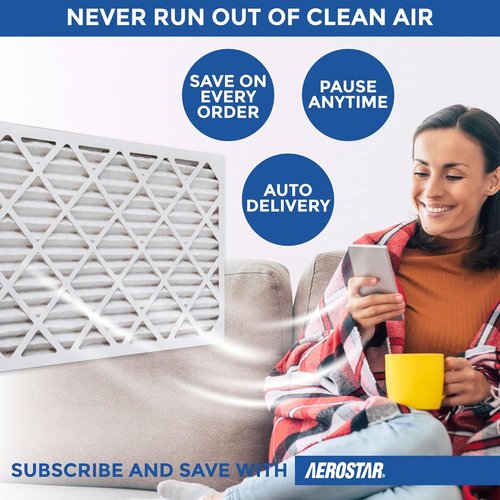 Aerostar MERV 8 Air Filter - 12x12x1 HVAC Filter Captures Dust, Lint & Pollen | 4 Count, Made in USA
