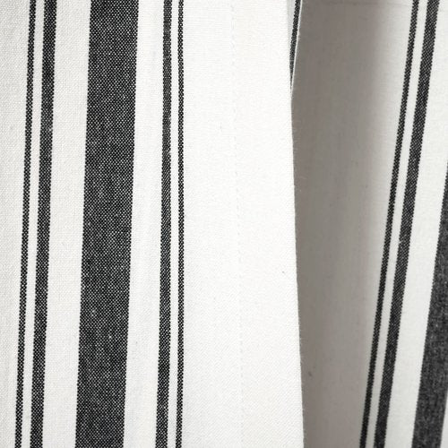 Lush Decor Farmhouse Stripe Yarn Dyed Eco-Friendly Recycled Cotton Window Curtain Panel Pair, 42" W x 95" L, Black - Classic Modern Rustic Charm - Eco Friendly Cotton Fabric